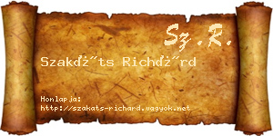 Szakáts Richárd névjegykártya