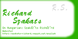richard szakats business card